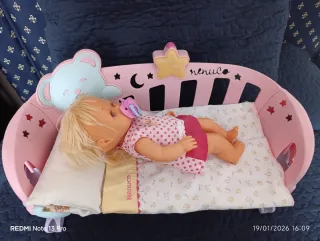 Cuna Nenuco Rosa con Peluche Oso