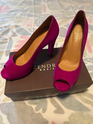 Zendra Zapato Fiesta Piel Fucsia Talla 39