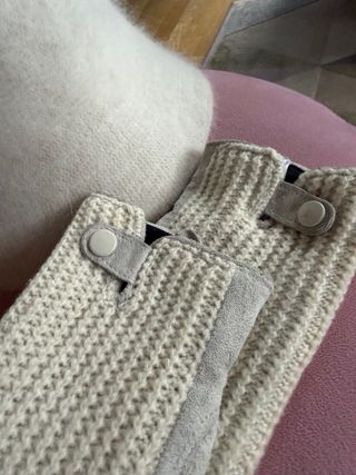 Conjunto gorro y guantes serraje beige