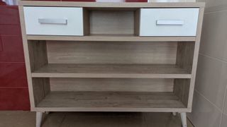 Mueble pasillo/multiusos beige y blanco