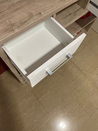 Mueble pasillo/multiusos beige y blanco