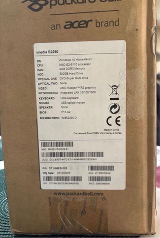 Packard Bell imedia S Torre CPU