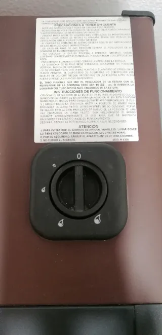 Estufa de gas llama azul