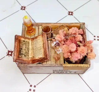 Casa delle bambole cassa dei ricordi Shabby