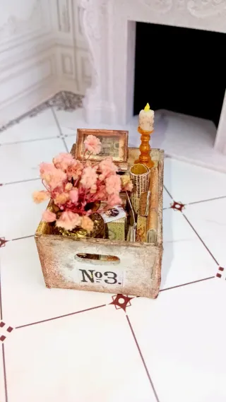 Casa delle bambole cassa dei ricordi Shabby