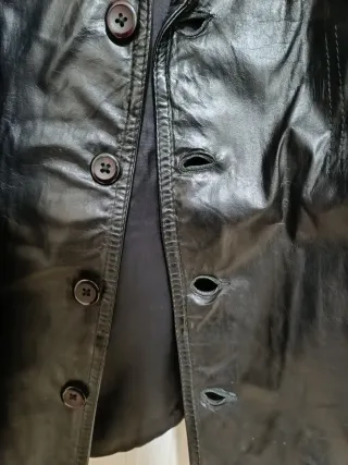 Cazadora cuero vintage negra