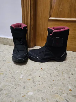 Botas de nieve Quechua mujer negras y rosas