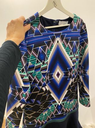 Vestido estampado geométrico talla 42