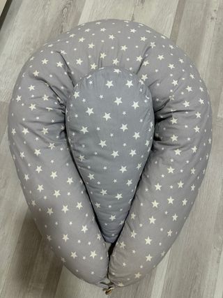 Cojín Embarazo Lactancia XL Estrellas Gris