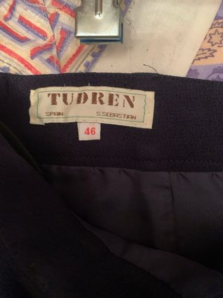 Traje chaqueta y falda Tudren azul T46
