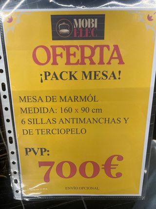 Mesa de Marmol con 6 Sillas - OFERTA!