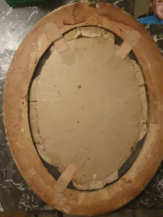 Quadro vintage ricamo rose cornice dorata