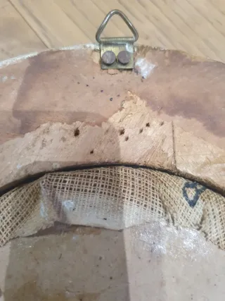 Quadro vintage ricamo rose cornice dorata