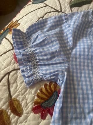 Pijama niña cuadros azul y blanco T.13/14