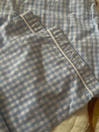 Pijama niña cuadros azul y blanco T.13/14