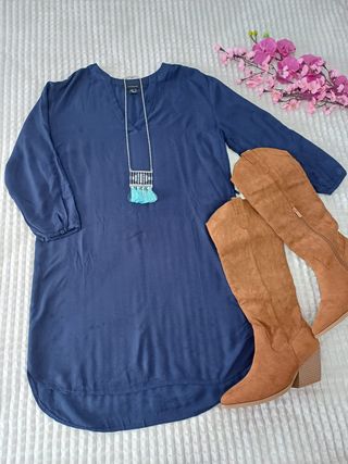 Vestido camisero azul marino Nuevo