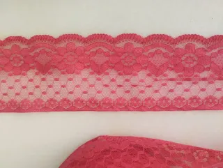 Encaje de nailon en rosa grosella