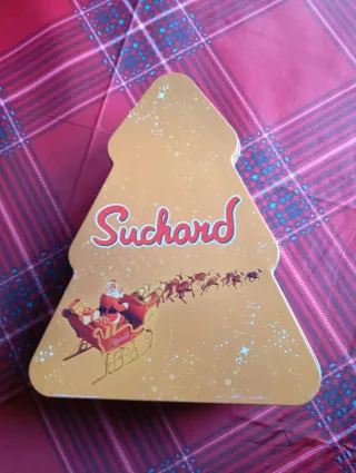 SCATOLA METALLICA - SUCHARD. 2 PUPAZZI E 4 GOMME.