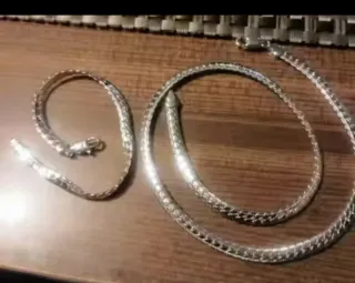 Nuevo Collar y Pulsera Plateados 925 Silver Plata