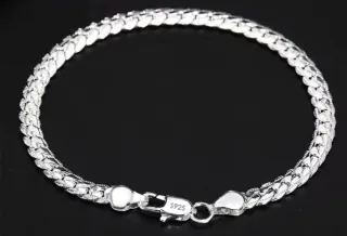 Nuevo Collar y Pulsera Plateados 925 Silver Plata