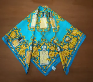 Foulard Seta Lancaster Vintage Blu/Oro