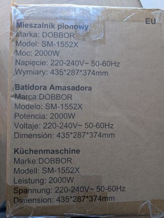 Batidora Amasadora Dobbor Negra