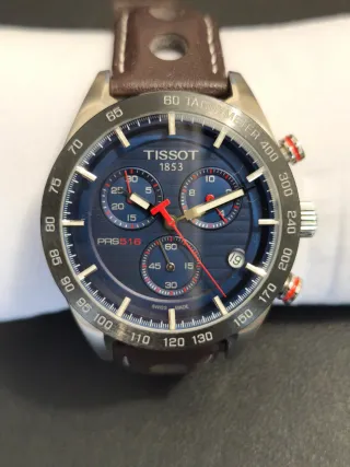 Reloj Tissot PRS516 Cronógrafo Azul Marrón