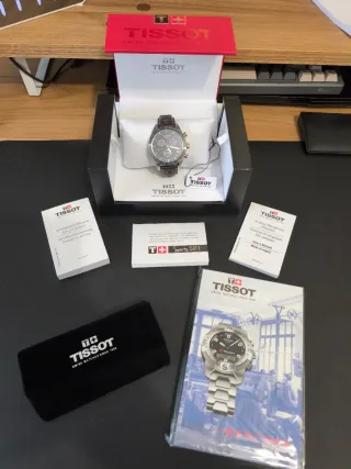 Reloj Tissot PRS516 Cronógrafo Azul Marrón