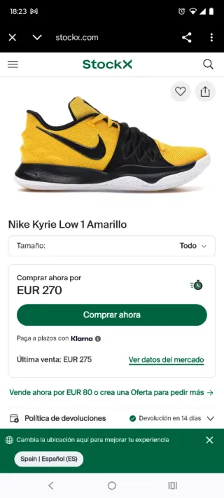 Nike Kyrie Low 1 Edición Limitada Amarillas