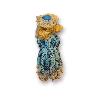 Boneca Porcelana Azul Clássica Rendas