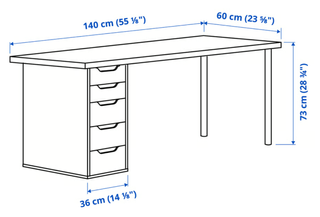 Escritorio blanco con cajonera