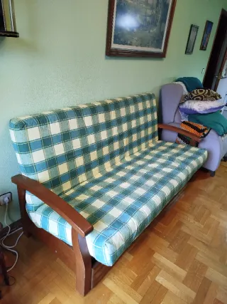 Sofá Cama de madera y tela - 4 plazas