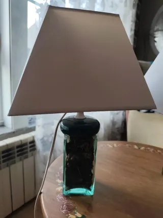 Lámparas de mesa vidrio y tela