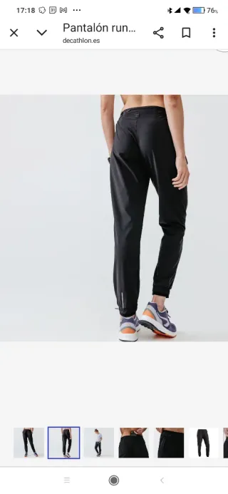 Pantalones running secado rápido negro