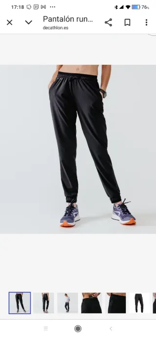 Pantalones running secado rápido negro