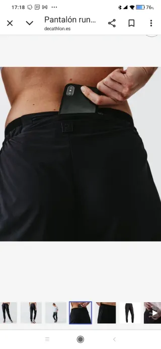 Pantalones running secado rápido negro