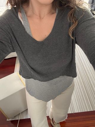 Doble camiseta gris Oysho Talla L