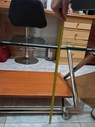 Mesa de centro elevable cristal y madera