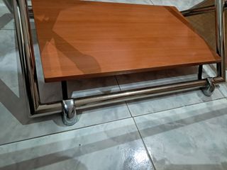 Mesa de centro elevable cristal y madera
