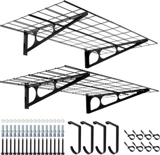 2 Scaffali in metallo 2x4 piedi con ganci