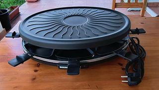 Parrilla Raclette x8: carne,verduras,queso fundido