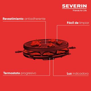 Parrilla Raclette x8: carne,verduras,queso fundido