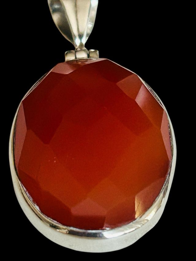 Colgante Cornalina Ovalada Plata 925 Autentico