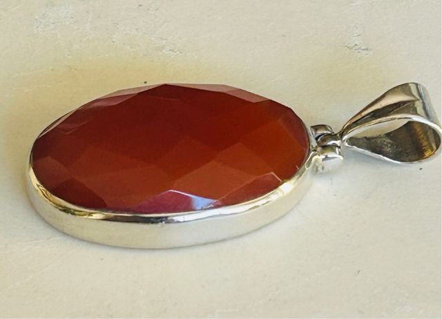 Colgante Cornalina Ovalada Plata 925 Autentico