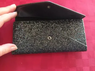 Portafoglio nero glitterato