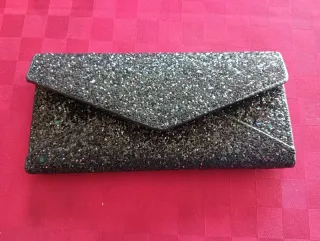 Portafoglio nero glitterato