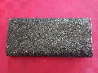 Portafoglio nero glitterato