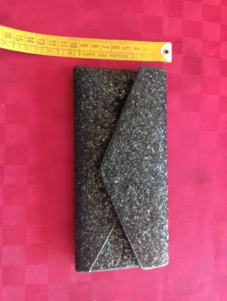 Portafoglio nero glitterato