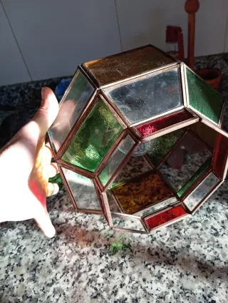 Lámpara colgante cristal y metal