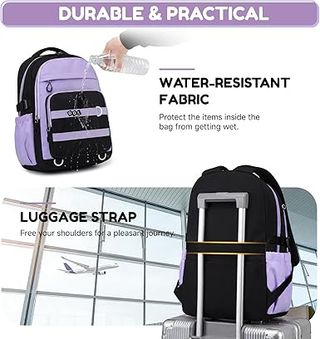 Set Zaino, Borsa e Astuccio Viola/Nero